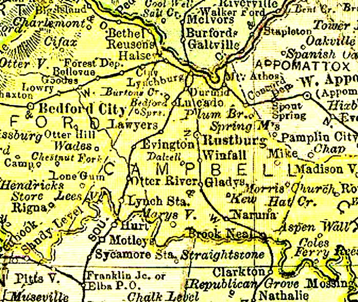 Raymond D. Shasteen Genealogy MAPS — VIRGINIA SHASTEEN LOCATIONS
